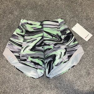 lululemon athletica Marble Print Athletic Shorts - Black, Gray, Green